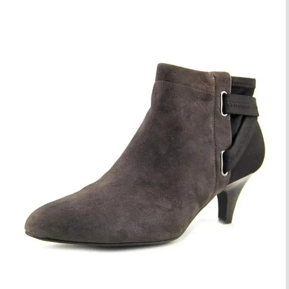 Alfani Step & Flex Vandela Booties Suede Pointed Toe Kitten Heel Boots - Picture 1 of 5
